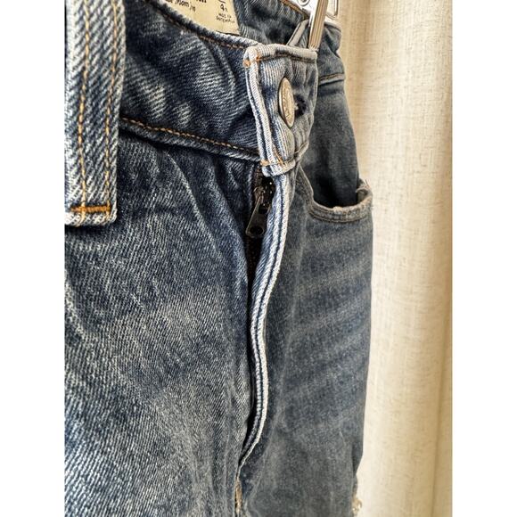 Abercrombie & Fitch Jeans Womens 27 High Rise Curve Love Mom Raw Button Front - Picture 6 of 7